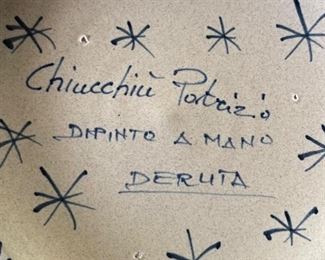 Patrizio Chiucchiu Deruta Lady Profile Plate/Bowl Italian Ceramics Hand Painted Dip A Mano Pottery Majolica Platter #2	7 7/8in Diameter x 1.5in	
