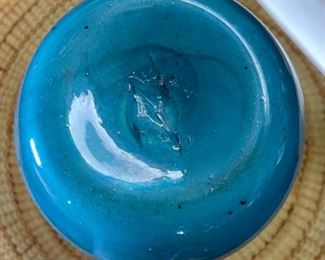 Vintage Blue Glass Vase	12in H x6.5x5.5in	HxWxD
