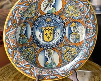 16in Patrizio Chiucchiu Deruta Neo Renaissance Italian Ceramics Hand Painted Dip A Mano Pottery Majolica Platter #2	2.75x 16in Diam	
