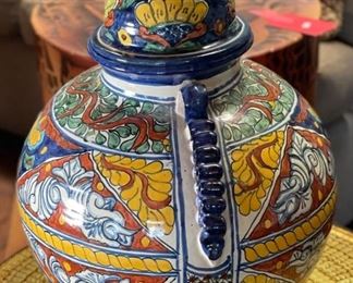 Lg Mexican Talavera Vase Urn #1	17x14x12in	HxWxD
