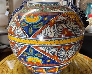 Lg Mexican Talavera Vase Urn #1	17x14x12in	HxWxD
