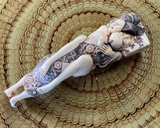 *Signed* Japanese Mammoth Ivory Carving  Erotic NETSUKE	2x8.25x2.25	HxWxD
