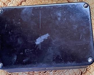 Antique Russian Lacquer Box with Royal Russian Seals Hand Painted 	2x6x4in	HxWxD
