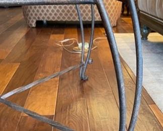Heavy Wrought Iron Frame Glass top End Table Single	22x30x30in	HxWxD
