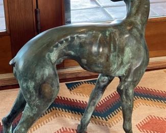 21in Bronze Whippet Sculpture Statue AS-IS	21x21x10.5in	HxWxD
