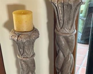 4pc Rustic Candle Stands	Tallest: 44.5in	
