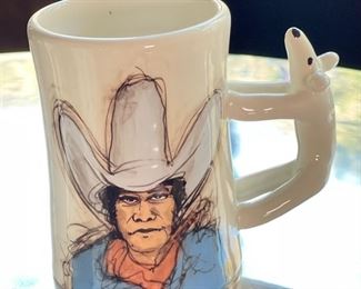 3pc Artist Made cowboy Coffee Mugs Reed 95	4x4.5x3in	
