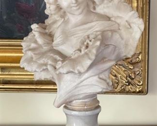 Gamberi Italy Alabaster Bust Sculpture	16x9x5.5in	HxWxD
