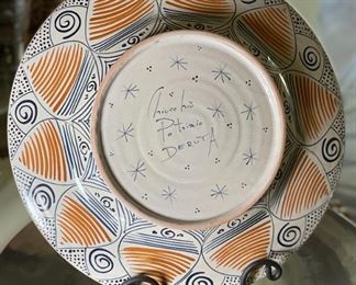 Patrizio Chiucchiu Deruta Dog & Prey  Platter Italian Ceramics Hand Painted Dip A Mano Pottery Majolica  	18in Diameter	
