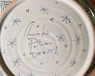 Patrizio Chiucchiu Deruta Dog & Prey  Platter Italian Ceramics Hand Painted Dip A Mano Pottery Majolica  	18in Diameter	
