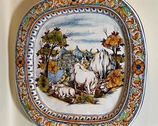 Large Leoncini Deruta Square Platter Italian Ceramics Hand Painted Dip A Mano Pottery Majolica Platter	2.5x25x25in	HxWxD
