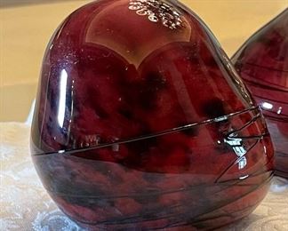 4pc Studio Art Glass Bowls Signed	Largest: 6x12.5x12in	

