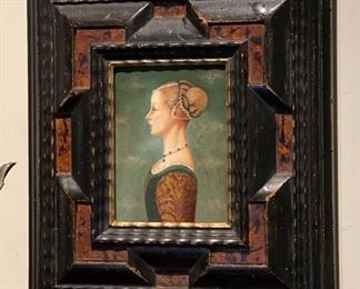 *Original* Recreation by Calzolari Portrait Profile Lady #1	Frame: 11x10<br> 5x3.5in	
