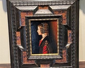 *Original* Recreation by Calzolari Portrait Profile Lady #2	Frame: 11x10<br> 5x3.5in	

