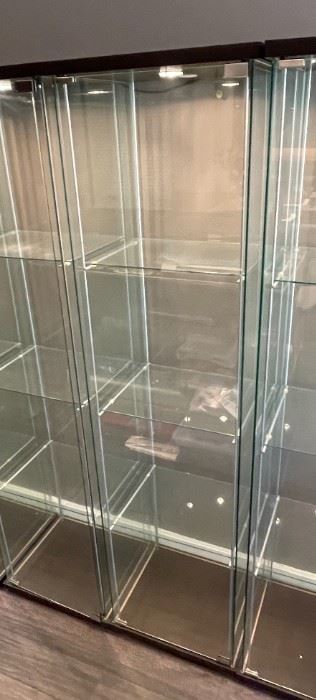 10 Available Contemporary Lighted 4 Shelf Display Case	64.25x16.75x14.5in	HxWxD Priced individually 
