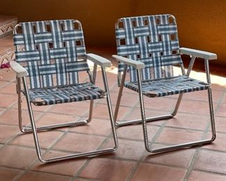 2pc Folding Lawn Chairs PAIR	31x25x21in	HxWxD
