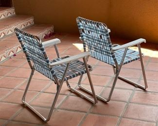 2pc Folding Lawn Chairs PAIR	31x25x21in	HxWxD
