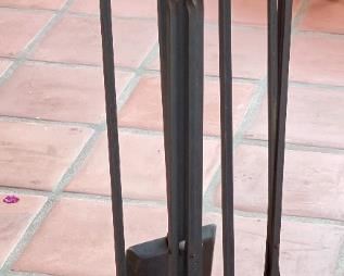 Heavy Wrought Iron Outdoor Fireplace Tool Set	40x12x12in	HxWxD
