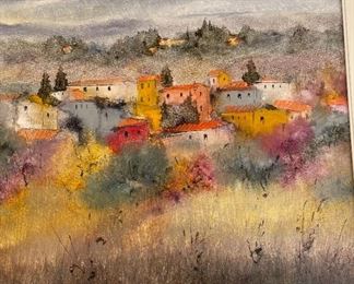 *Original* Art PASQUINI LUCIANO  Village Painting	Frame 40 x 48	
