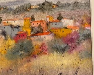*Original* Art PASQUINI LUCIANO  Village Painting	Frame 40 x 48	
