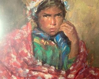 *Signed* Litho Native American Girl 	24 x 17.5	
