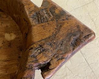 Primitive Rustic Hand Carved Burlwood Bowl	3x22x15in	
