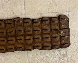Vintage Alligator Crocodile Wide Belt	39x3.25in	
