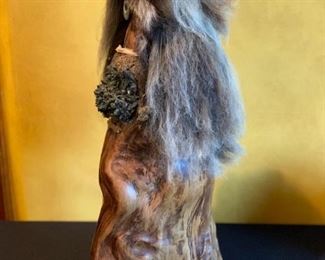 Vicki Jones Rollin Native American Wood Sculpture Statue	26x8x11	HxWxD
