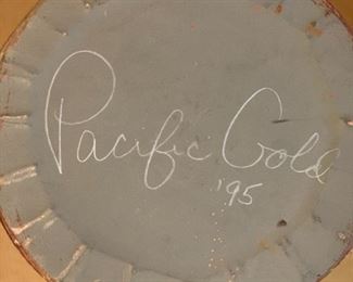 Charles M. Huckeba Pacific Gold Rock Art Box Cylinder 21in	21x13x13	HxWxD
