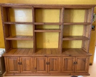 Rustic 2 Piece Bookshelf Sideboard w/ 3 Cabinets	80.5x100.5x21.5	HxWxD
