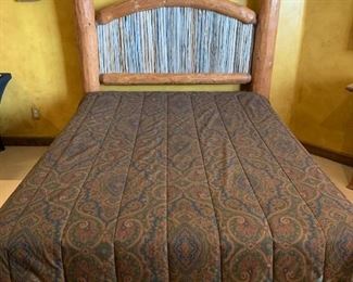 Queen Bed  Rustic Cedar Log  & Saguaro Headboard	71x67x87	HxWxD
