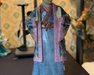 Bigi Torino Asian Ceramic Figurine by  circa 1945	16x7x5	HxWxD
