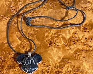 *Signed* Native American Mickey Mouse pendant necklace	2in X 2in.	
