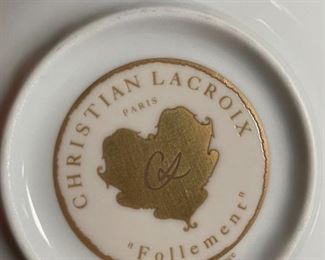 Set of 4 Christian Lacroix Follement - Cups & Saucers	Cup 2.25 inches tall saucer 5 inches diameter	
