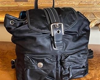 Authentic COACH Black Nylon & Leather Backpack	12x12x6 inches	
