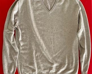Prada 100% Cashmere Sz 54 Xl Fine Knit Camel V Neck Pullover Sweater	Size 54	

