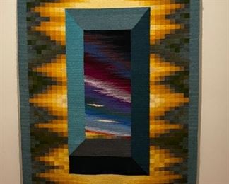Amazing Artist Made Tapestry Wall Wool Rug	56x39in	HxWxD

