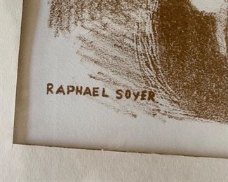 Raphael Soyer Print Framed Mother & Child	Frame: 19.26x16.5in	HxWxD
