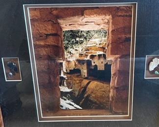 Framed Native Ruins Photos w- Arrowheads	24 x 16	