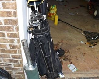 Golf Bag and Golf Clubs With Ball Collector