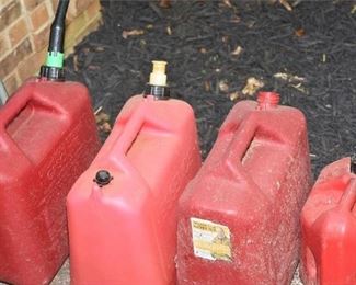Group Lot Of Gas Cans