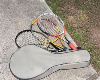 Group Lot Of Tennis Rackets
