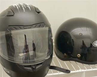 Two 2 Motorcycle Helmets