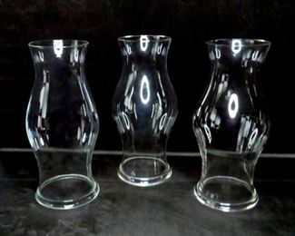 Beautiful set of (3) Blenko Williamsburg Restoration (CW4) glass hurricane shades