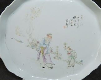 The enamel work on this Chinese qianjiang tray is spectacular!