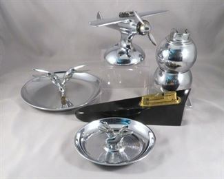 Lot of Art deco chrome and bakelite accessories 