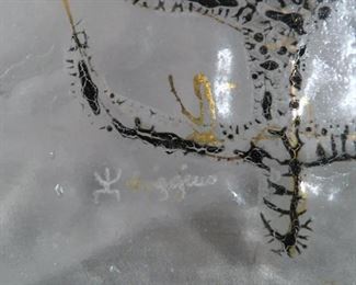 Signature on Higgins art glass pieces