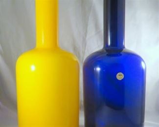 (2) Monumental Holmegaard Kastrup 'Gulvvase' by Otto Brauer 