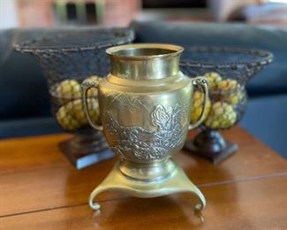 Decorative brass pot