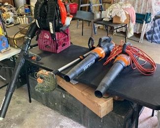 Echo  backpack blower, worx  battery operated blower and Weedwhacker, echo  Electric blower w/ ext cord and 
Soviet Union 9130 Mosin Nagant rifle storage and shipping crate.   